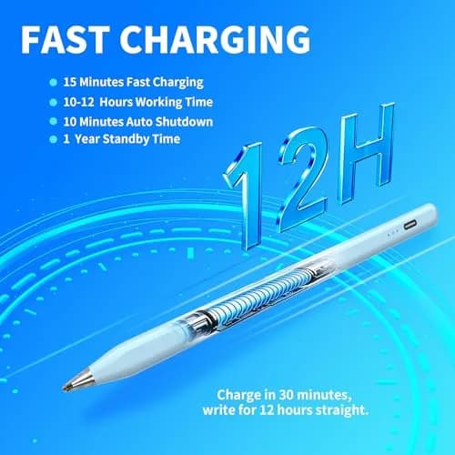 YJSK Rechargeable Stylus Pen for Samsung Galaxy Tablets | Precise, Fast Charging, Auto Sleep (Blue) thumbnail 5