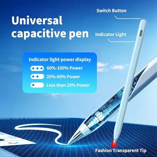YJSK Rechargeable Stylus Pen for Samsung Galaxy Tablets | Precise, Fast Charging, Auto Sleep (Blue) thumbnail 3