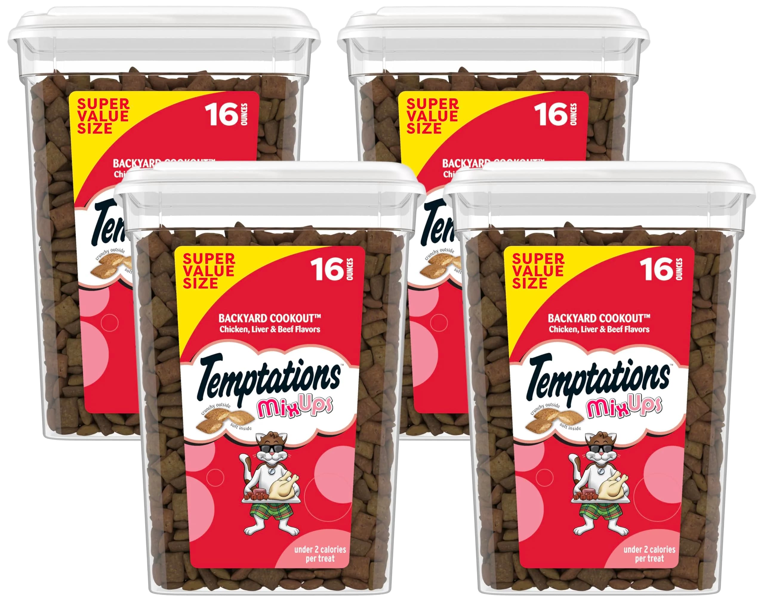Temptations MixUps Backyard Cookout Flavor Crunchy & Soft Cat Treats, 454g (16 oz) - Pack of 4 - main product image
