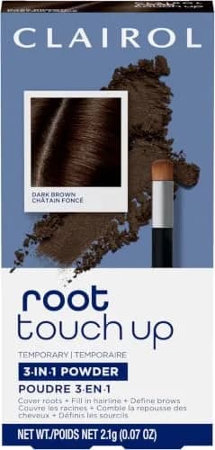 Clairol Root Touch-Up Temporary Concealing Powder, Dark Brown, Pack of 12 | Precision Gray Coverage for On-the-Go thumbnail 1
