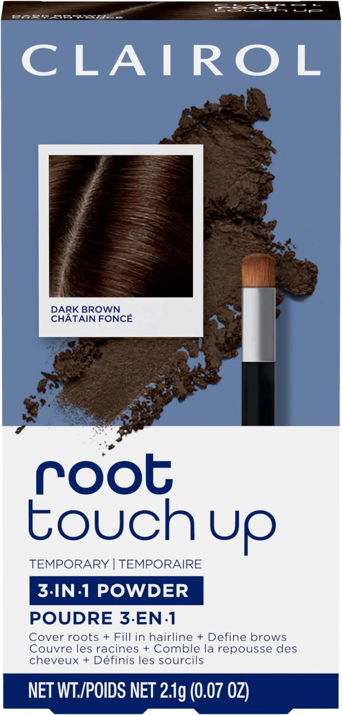 Clairol Root Touch-Up Temporary Concealing Powder, Dark Brown, Pack of 12 | Precision Gray Coverage for On-the-Go - main product image