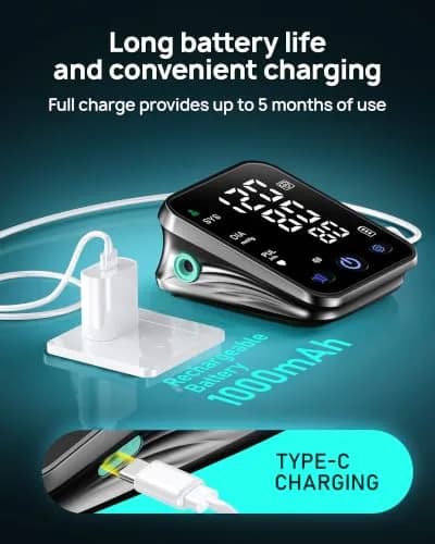 RunStar Smart Blood Pressure Monitor BP-206 with iOS & Android App | 20.3cm-42cm (8.6''-16.5'') Cuff, 12.7cm (5.0'') Display, 5-Month Battery thumbnail 4