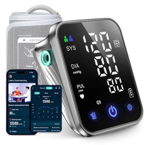 RunStar Smart Blood Pressure Monitor BP-206 with iOS & Android App | 20.3cm-42cm (8.6''-16.5'') Cuff, 12.7cm (5.0'') Display, 5-Month Battery thumbnail 1