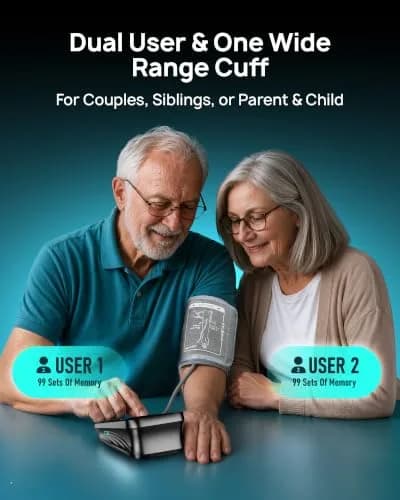 RunStar Smart Blood Pressure Monitor BP-206 with iOS & Android App | 20.3cm-42cm (8.6''-16.5'') Cuff, 12.7cm (5.0'') Display, 5-Month Battery thumbnail 7