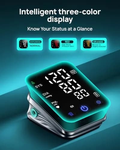 RunStar Smart Blood Pressure Monitor BP-206 with iOS & Android App | 20.3cm-42cm (8.6''-16.5'') Cuff, 12.7cm (5.0'') Display, 5-Month Battery thumbnail 3
