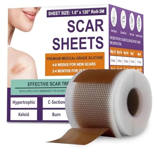 PSECICI Silicone Scar Sheets Medical Grade Tape for Old & New Scars 3M (1.6" x 120") | Advanced Scar Treatment thumbnail 1