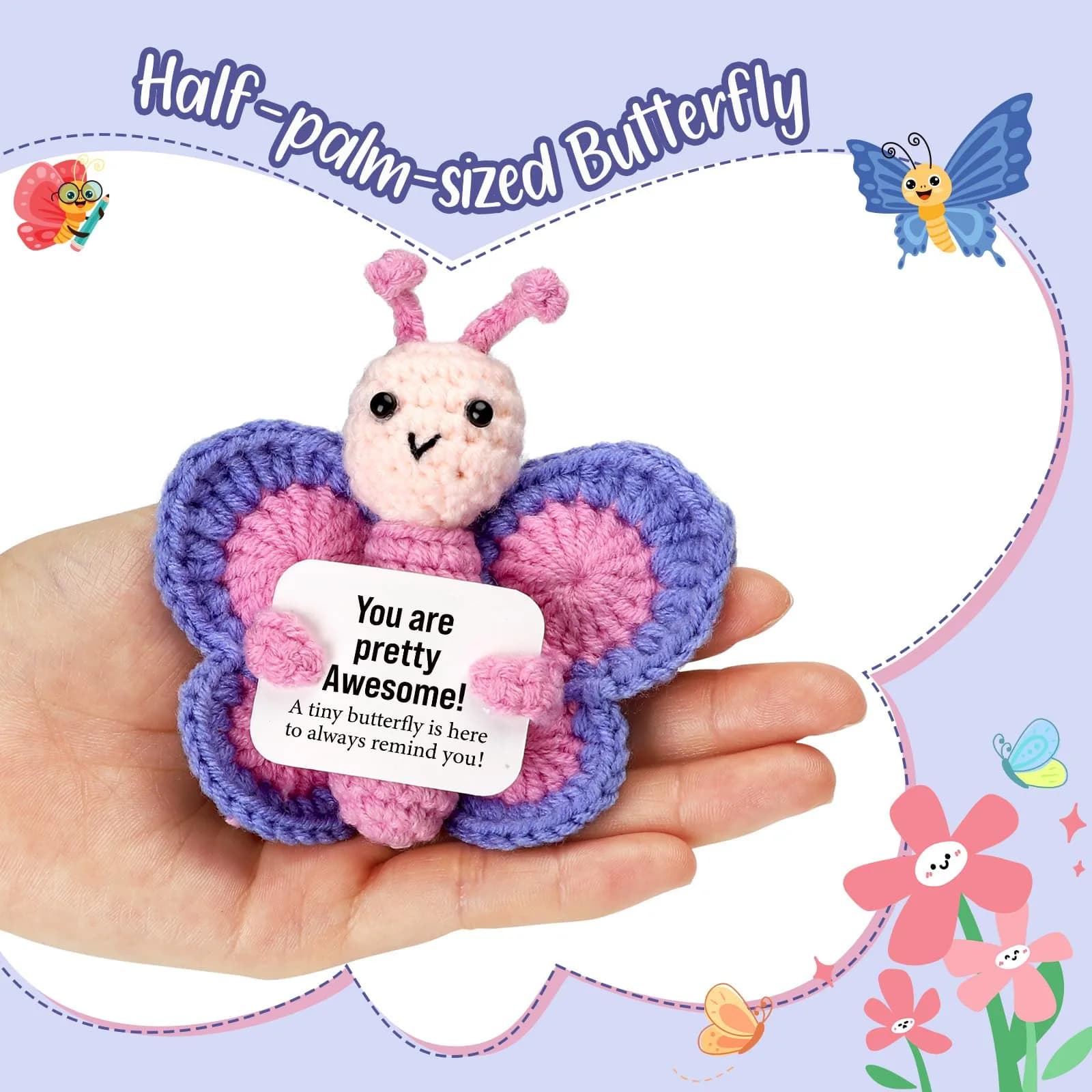 WEYON Mini Handmade Crochet Axolotl Plush Figure | Safe & Trendy Gift for Kids - view 2