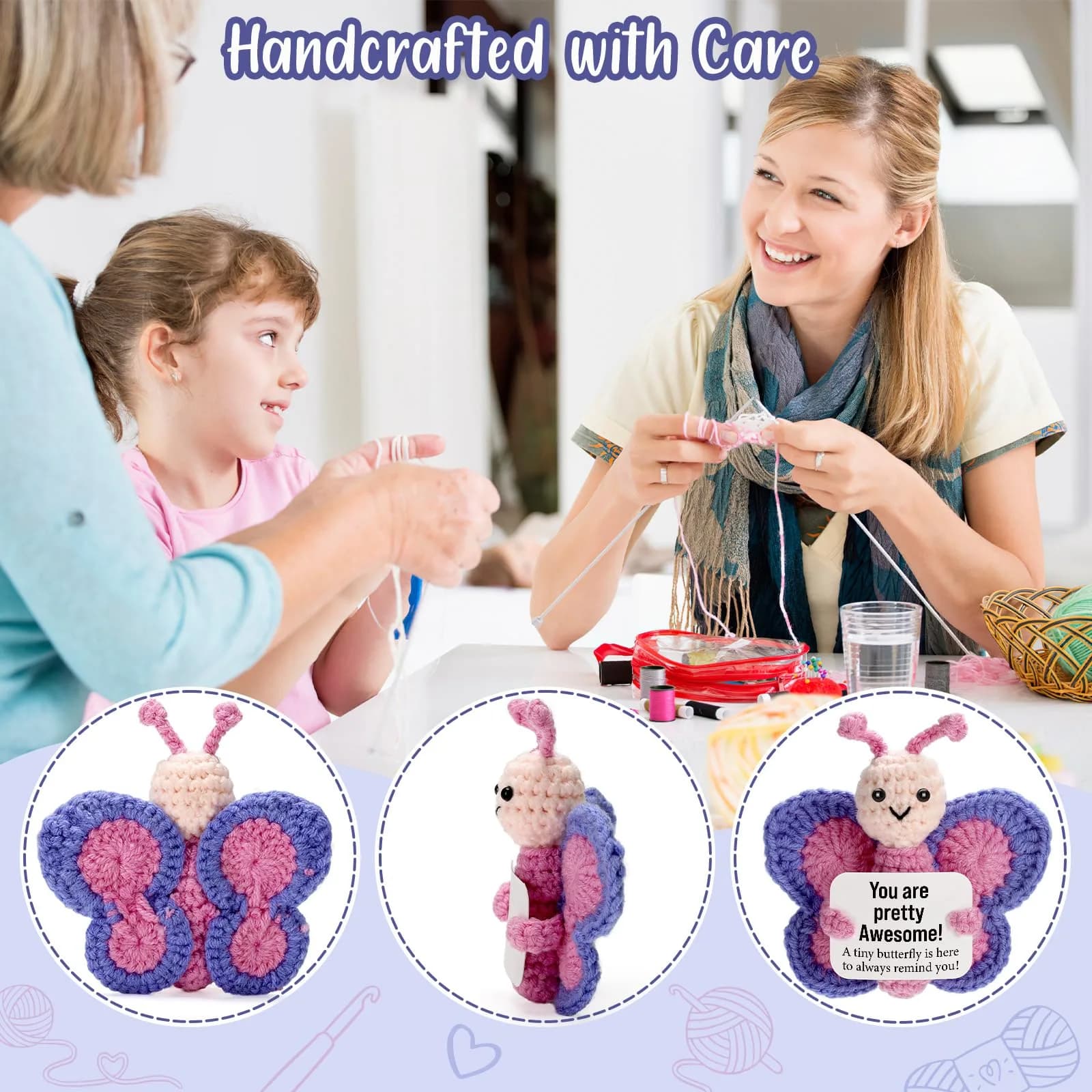 WEYON Mini Handmade Crochet Axolotl Plush Figure | Safe & Trendy Gift for Kids - view 3