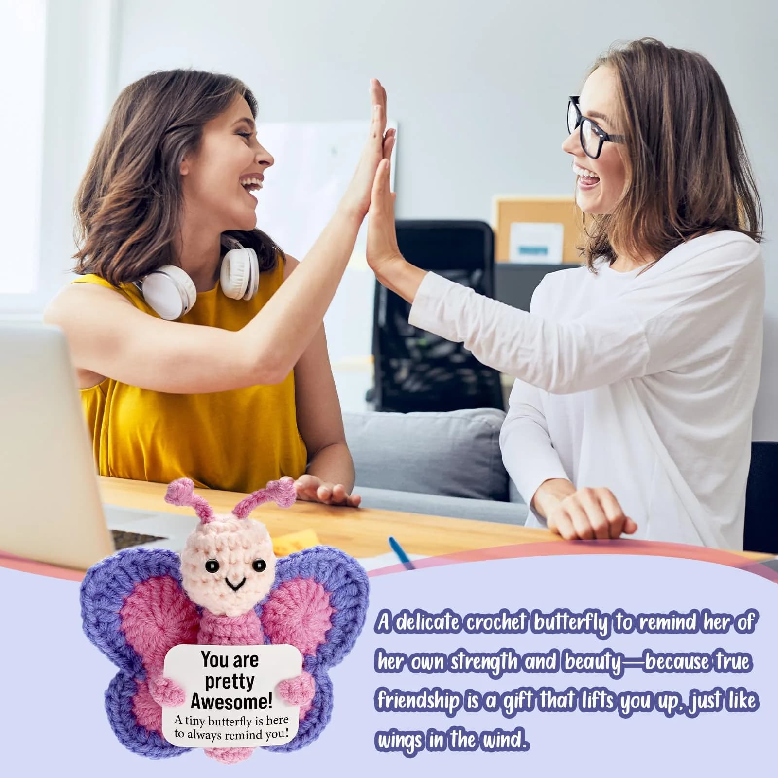 WEYON Mini Handmade Crochet Axolotl Plush Figure | Safe & Trendy Gift for Kids - view 5