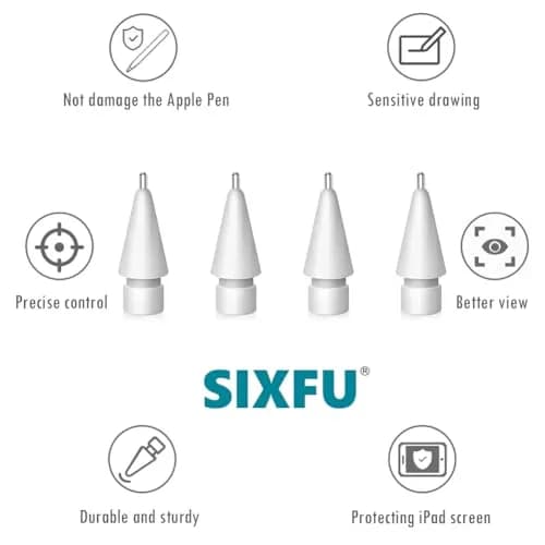 SIXFU Apple Pencil Tips Set | Durable Metal Tips for iPad Pencil (4 PCS) | Compatible with Apple Pencil Pro/USB-C/1st/2nd Gen thumbnail 4