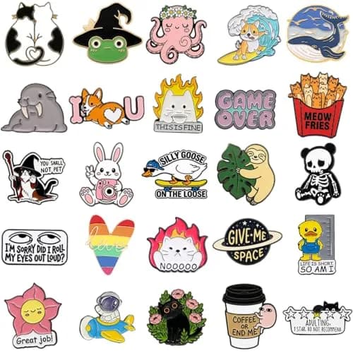 SINCCO Cute Enamel Backpack Pins, Funny Anime Lapel Pin Bulk Set - 70 Pieces thumbnail 4