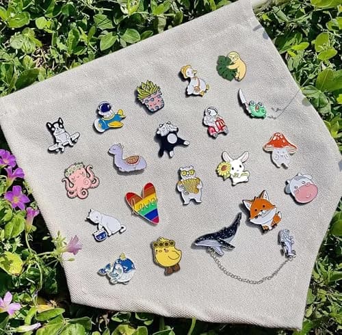 SINCCO Cute Enamel Backpack Pins, Funny Anime Lapel Pin Bulk Set - 70 Pieces thumbnail 6
