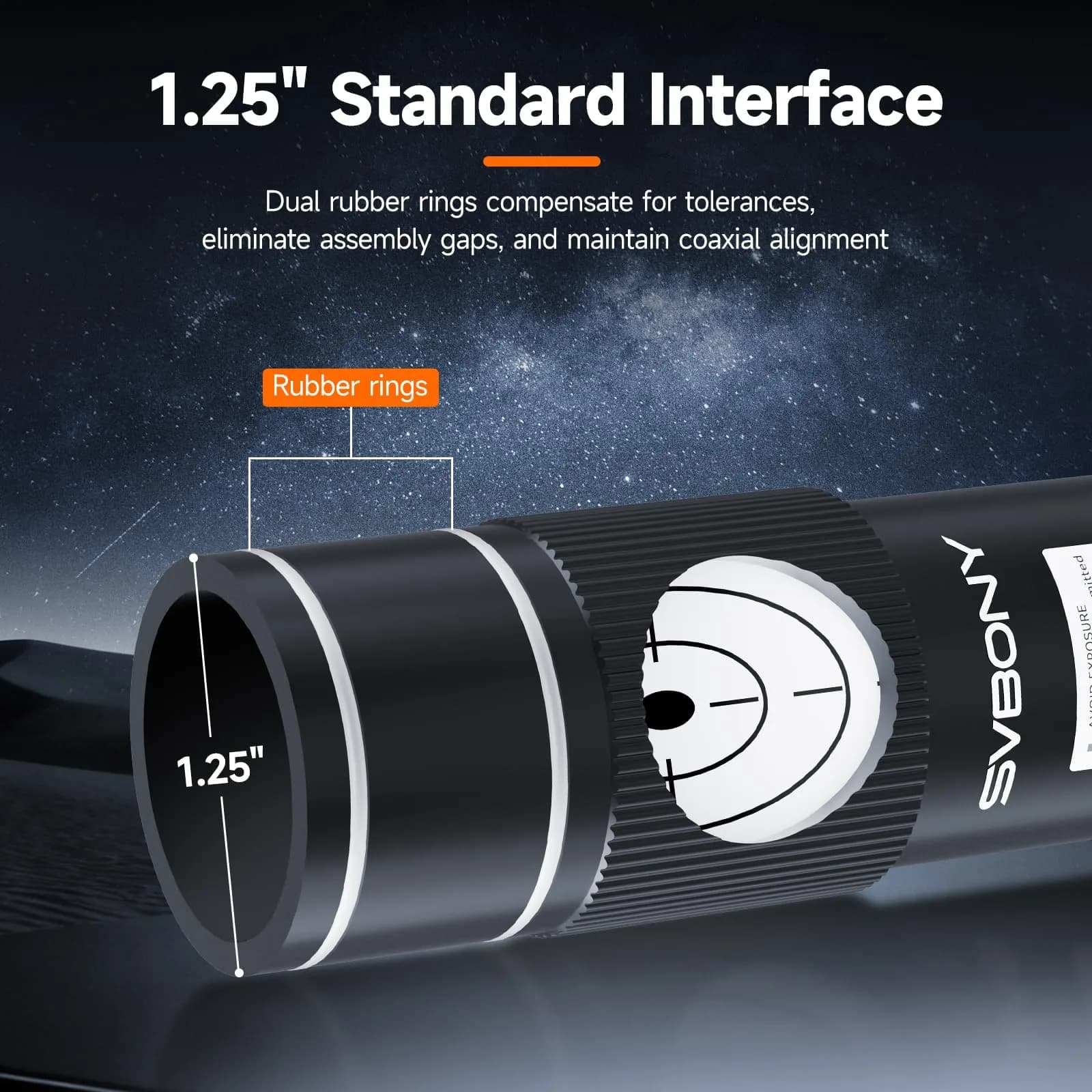 SVBONY SV121 Red Laser Collimator for Telescopes 1.25 Inch | Upgraded Triangular Screw Design & 3-Level Brightness Adjustment - view 3