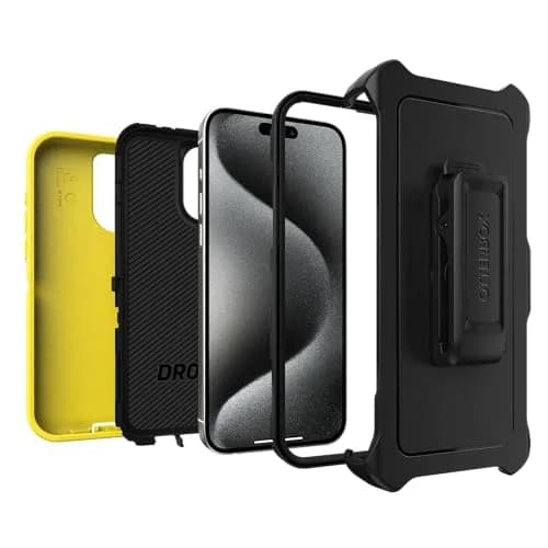 OtterBox Defender Series Case - Night Reverse (Yellow & Black) for iPhone 15 Pro Max | Rugged & Screenless thumbnail 6