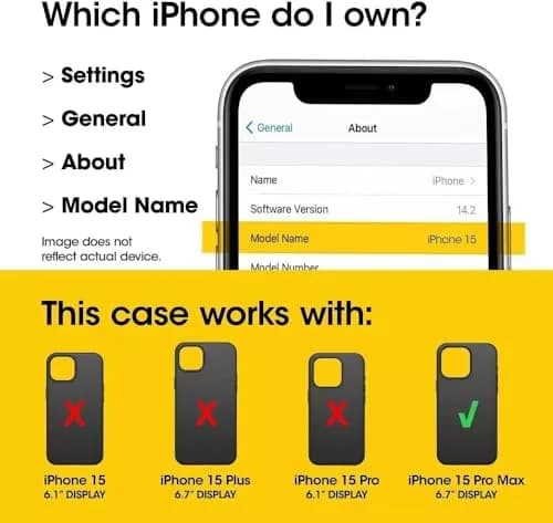 OtterBox Defender Series Case - Night Reverse (Yellow & Black) for iPhone 15 Pro Max | Rugged & Screenless thumbnail 2