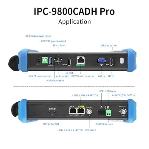 Rsrteng IPC-9800CADH Pro CCTV Tester 7” Touch Screen | 8K 32MP IP Camera Test, POE++ 90W, HD Coaxial Camera Test thumbnail 2