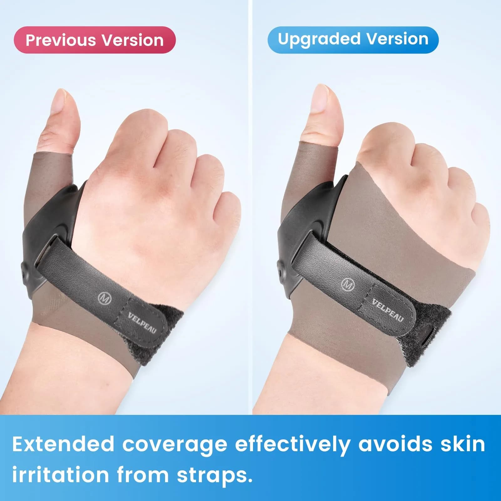Velpeau Upgraded Short Version Black Large Elastic Thumb Wrist Support Brace - Pack of 2 - view 4