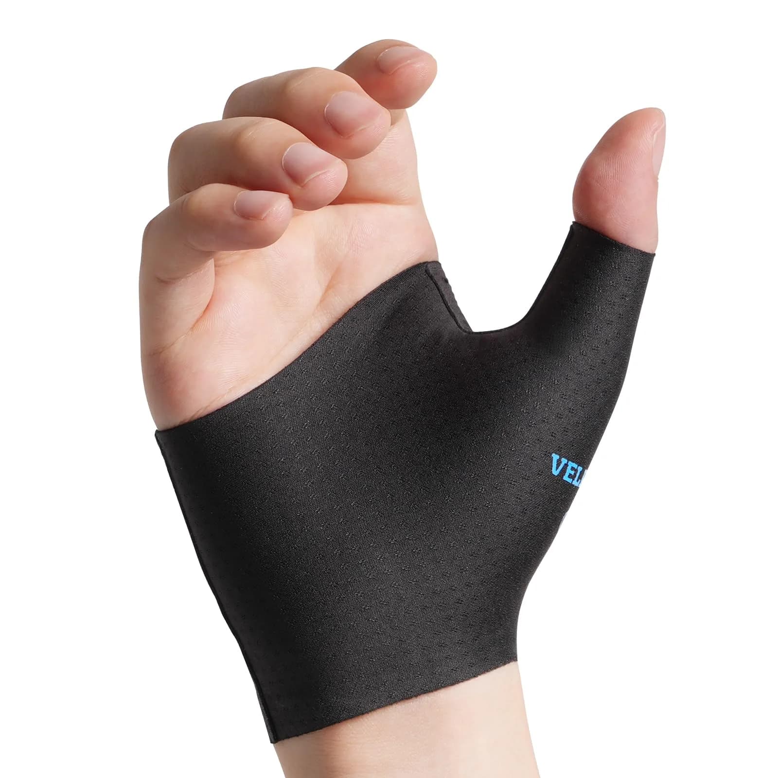 Velpeau Upgraded Short Version Black Elastic Thumb Wrist Support Brace - Medium (Pack of 2) - main product image