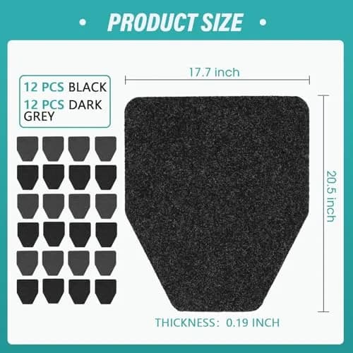CHONOVO 24 Pack Urinal Mats 44cm x 52cm (17.7" x 20.5") | Non-Slip Absorbent Floor Protection for Commercial Restrooms thumbnail 2