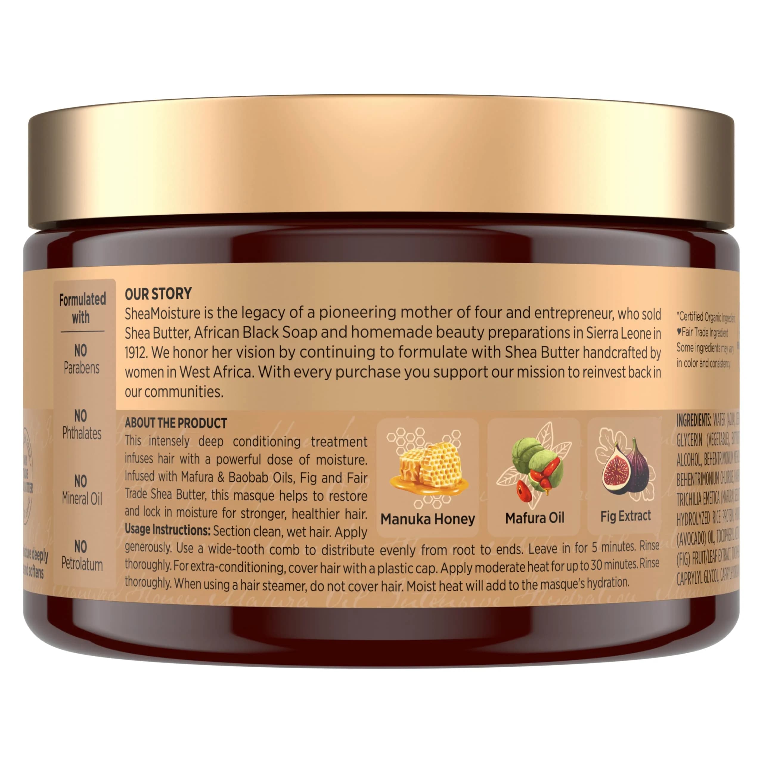Shea Moisture Intensive Hydration Hair Masque Manuka Honey & Mafura Oil | 326 ml (11.5 oz) - view 2