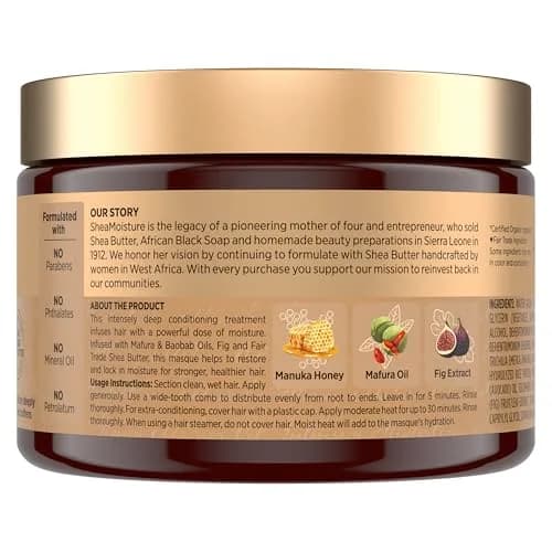 Shea Moisture Intensive Hydration Hair Masque Manuka Honey & Mafura Oil | 326 ml (11.5 oz) thumbnail 2