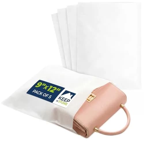 Keep N Store 9" x 12" Anti-Scratch Dust Bags Pack of 5 | Breathable, Soft, Protective for Handbags & Accessories thumbnail 1