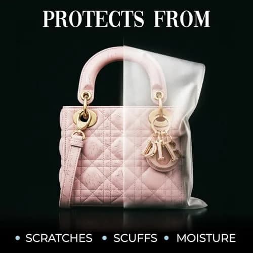 Keep N Store 15 Pack of 5" x 8" Anti-Scratch Dust Bags for Handbags & Accessories | Breathable, Made in USA thumbnail 5