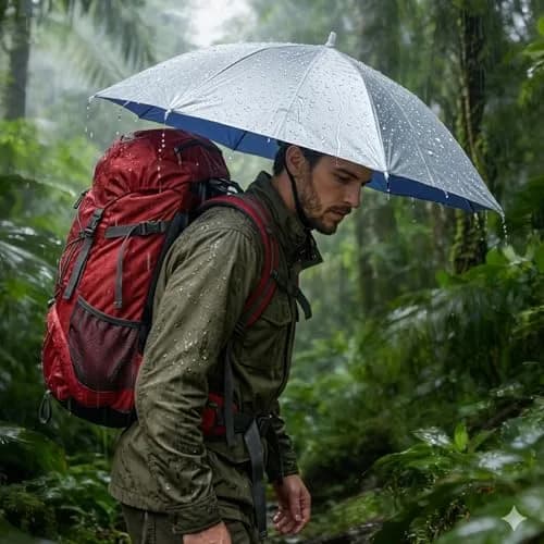 Luwint 36-Inch Hands-Free Umbrella Hat with Chin Strap | Lightweight & Foldable for Outdoor Activities thumbnail 7
