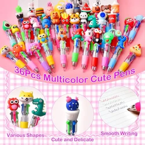 BIMORITA 36Pcs Mini Multicolor Pens in One 4-in-1 | Smooth Ink Flow thumbnail 5