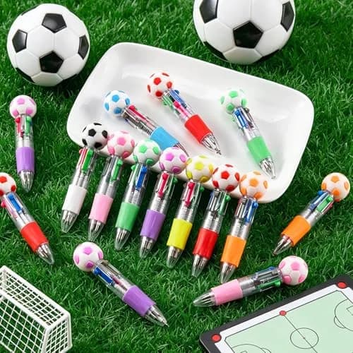 BIMORITA 24Pcs Soccer Mini Multicolor Pens | 4-in-1 Ballpoint Pens for Party Favors thumbnail 5