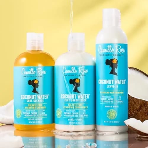 Camille Rose Leave-In Conditioner Coconut Water 2-Pack | Lightweight Hydrating Hair Treatment for All Hair Types thumbnail 6