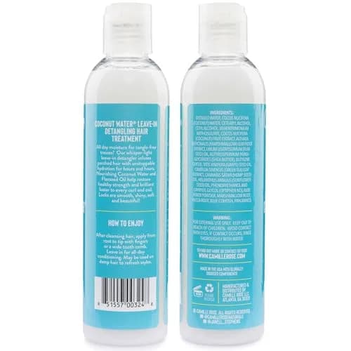 Camille Rose Leave-In Conditioner Coconut Water 2-Pack | Lightweight Hydrating Hair Treatment for All Hair Types thumbnail 2