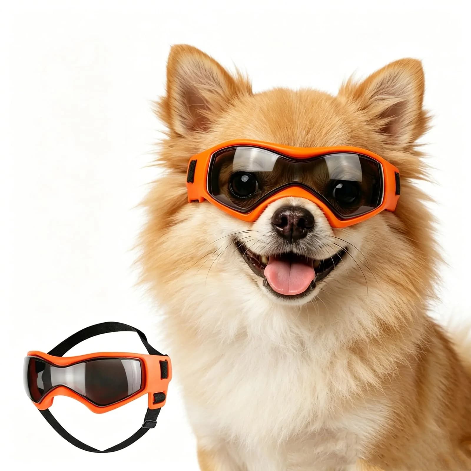 Enjoying Style Orange X-Small Breed Dog Goggles | UV Protection, Windproof & Adjustable - main product image
