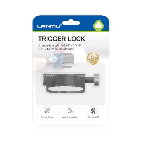 LANMU Trigger Lock for Dyson V15 V11 V10 V8 V7 V6 Cordless Vacuums | Hands-Free Operation, Finger Pain Relief (Grey) — Gray