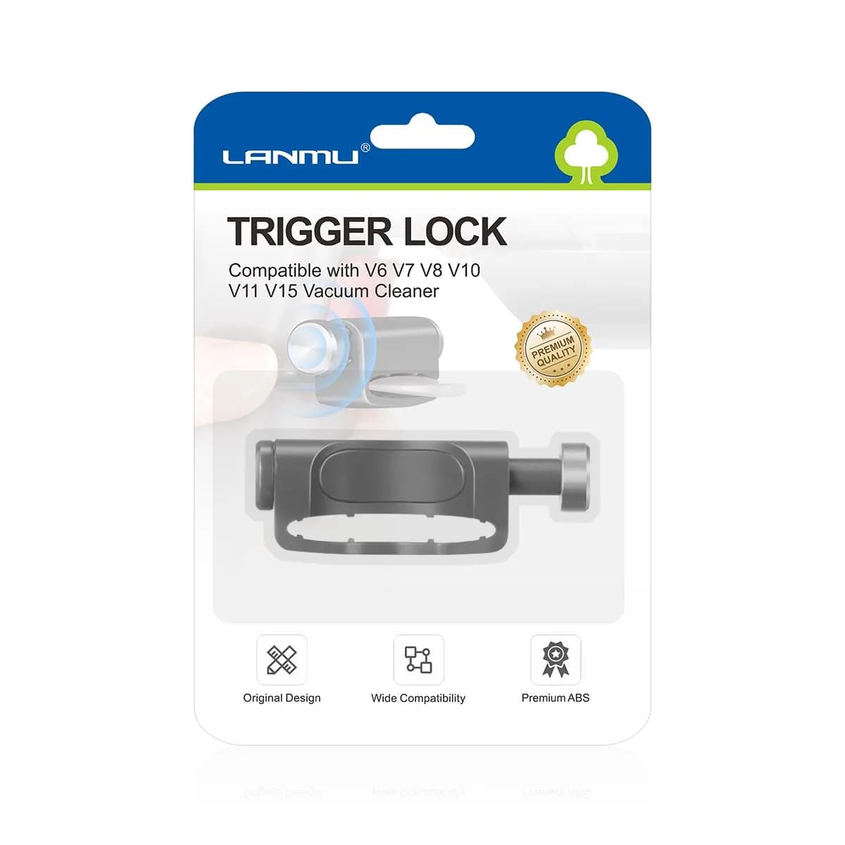 LANMU Trigger Lock for Dyson V15 V11 V10 V8 V7 V6 Cordless Vacuums | Hands-Free Operation, Finger Pain Relief (Grey)