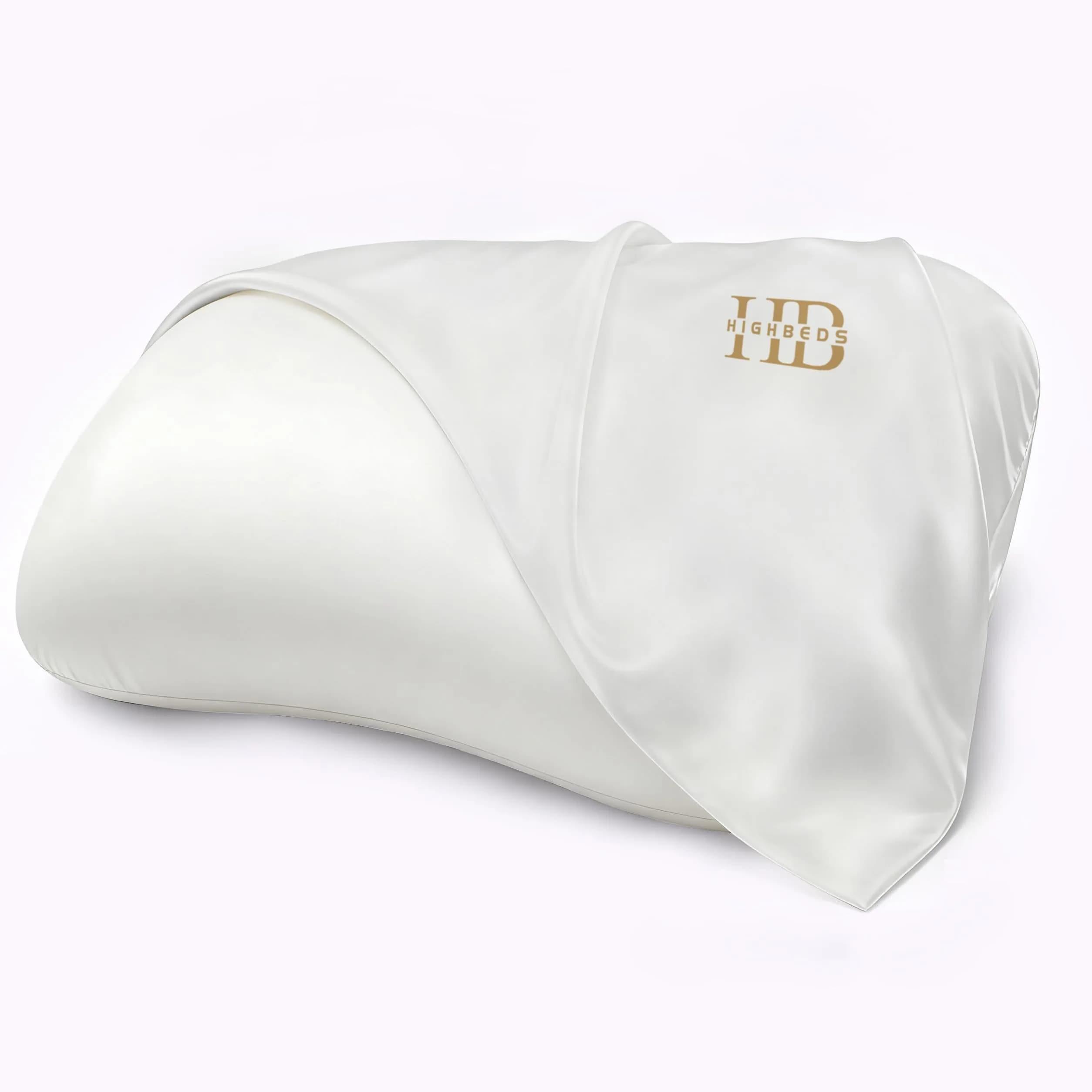 HighBeds Cervical Neck Pillow - Side Sleeper Pillow for Neck Pain Relief | Ergonomic Memory Foam, Ice Silk Cover, Eco-Friendly Material