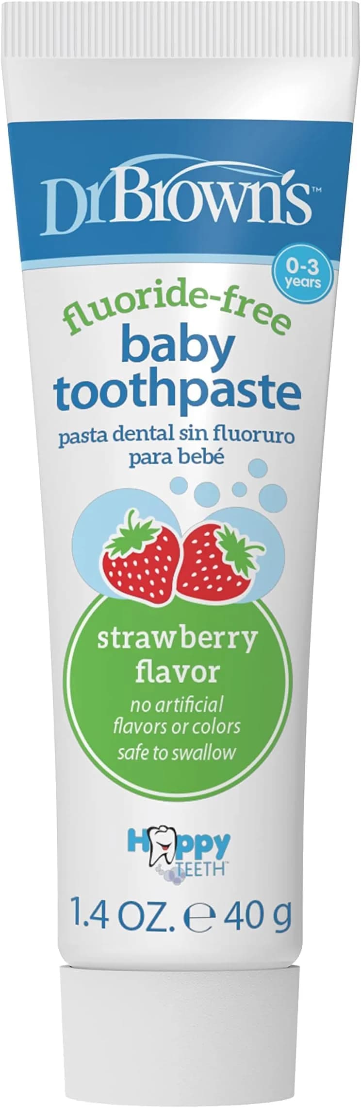 Dr. Brown’s Fluoride-Free Baby Toothpaste 1.4oz | Infant & Toddler Oral Care, Strawberry, 12-Pack — Strawberry