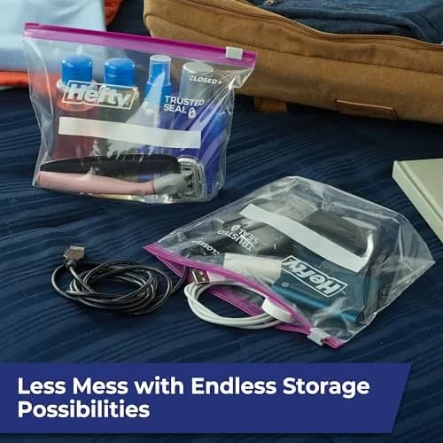 Hefty Slider Storage Bags Quart Size 312 Count (Pack of 4) | Durable Plastic Bags for Food Storage & Organization thumbnail 7