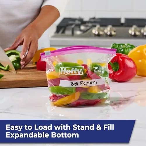 Hefty Slider Storage Bags Quart Size 312 Count (Pack of 4) | Durable Plastic Bags for Food Storage & Organization thumbnail 2