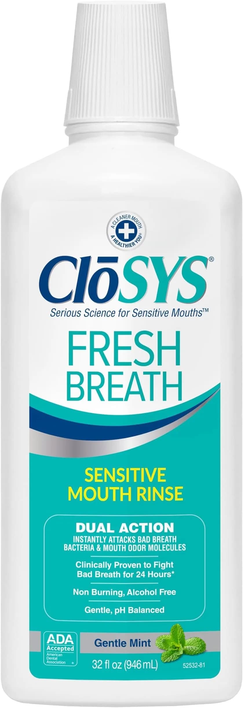 CloSYS Gentle Mint Mouthwash 11352ml (384 Fl Oz) | Alcohol-Free, pH Balanced, Fights Bad Breath - main product image