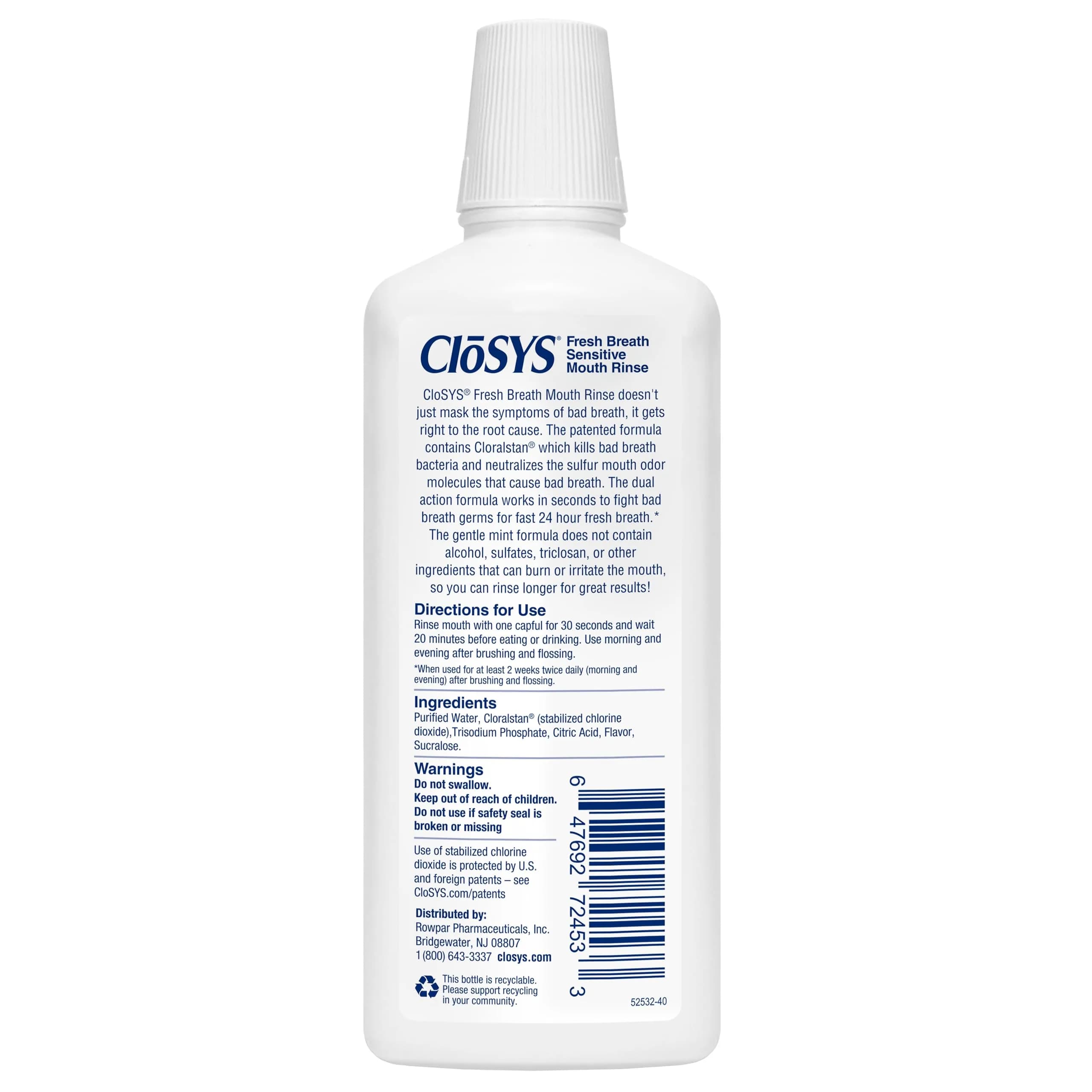 CloSYS Gentle Mint Mouthwash 11352ml (384 Fl Oz) | Alcohol-Free, pH Balanced, Fights Bad Breath - view 6