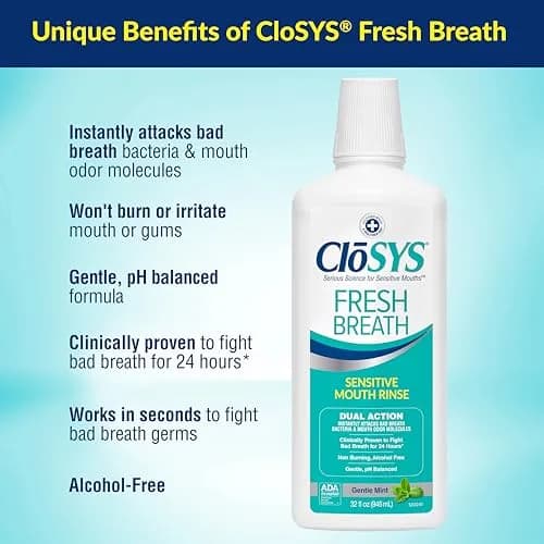 CloSYS Gentle Mint Mouthwash 11352ml (384 Fl Oz) | Alcohol-Free, pH Balanced, Fights Bad Breath thumbnail 2