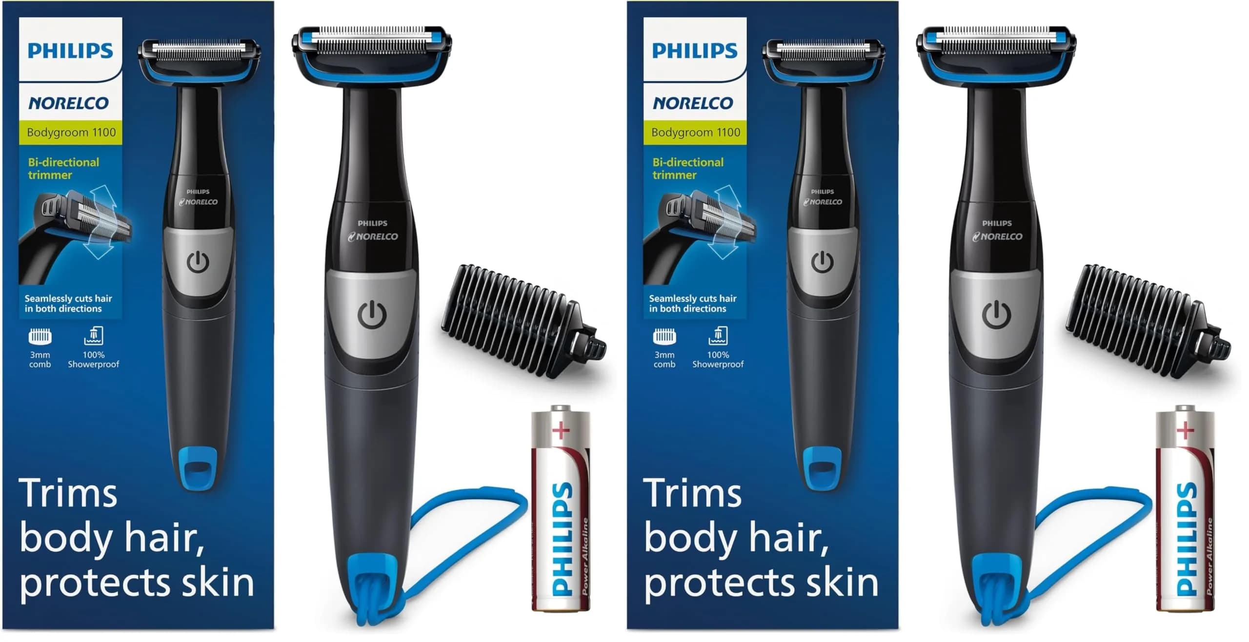 Philips Norelco Bodygroom Series 1100 BG1026/60 Men's Body Hair Trimmer - Pack of 2 - main product image
