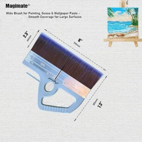 Magimate 8" Large Paint Brush Pack of 2 | Wide Varnish & Stain Brushes for Walls & Art thumbnail 3