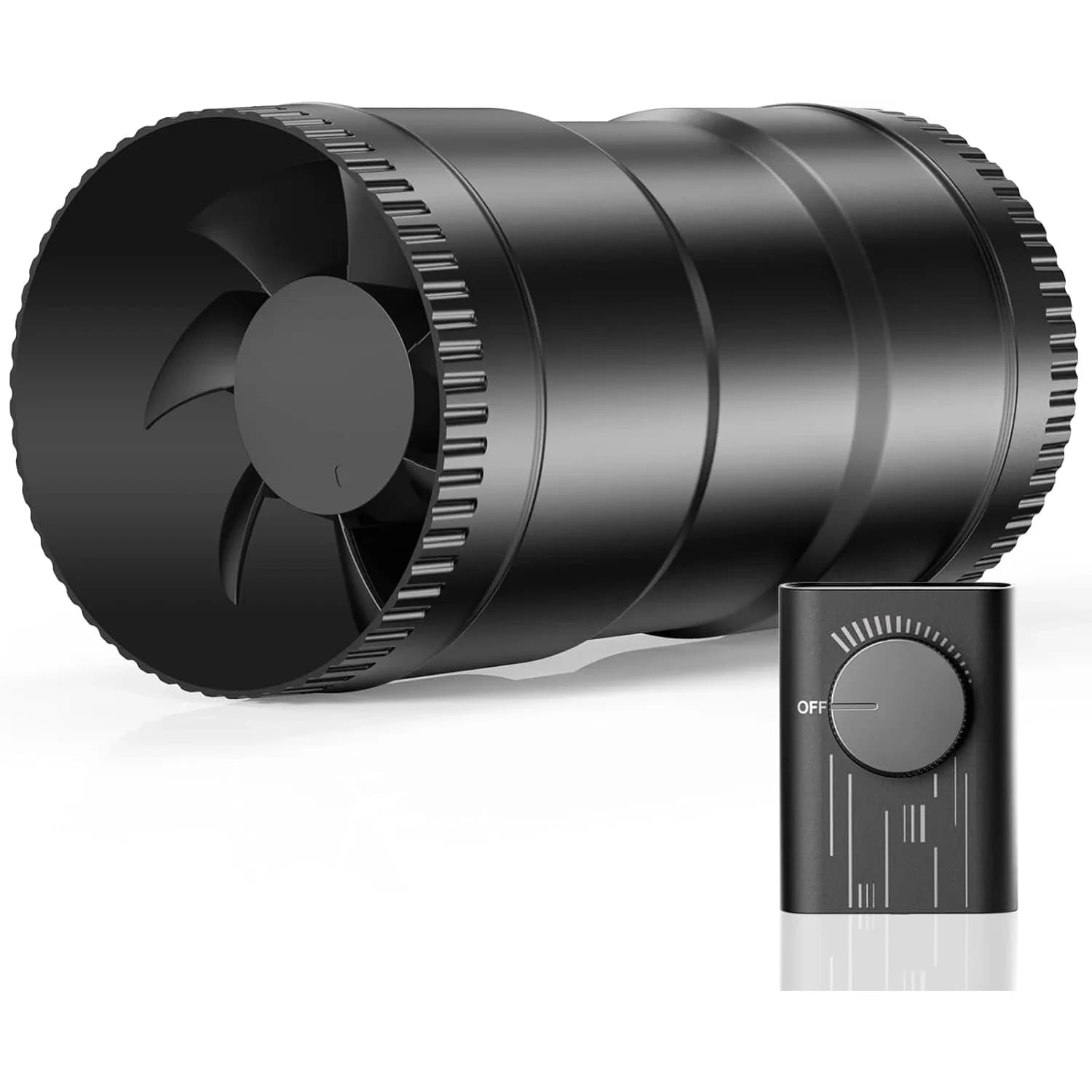 Hon&Guan 6 Inch Inline Duct Fan with Controller - 345 CFM Airflow, 19.2W, 32 dBA | Low Noise Ventilation for Grow Rooms & Bathrooms — 4 Inch