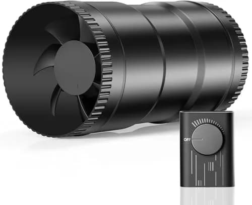 Hon&Guan 4 Inch Inline Duct Fan with Controller - 130 CFM, 6W | Quiet Ventilation for Grow Rooms & Bathrooms thumbnail 1