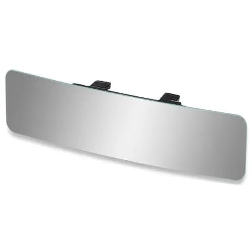 SkycropHD Anti Glare Wide Angle Car Rearview Mirror, 12'' | Frameless, Gray, Convex, Universal Fit thumbnail 1