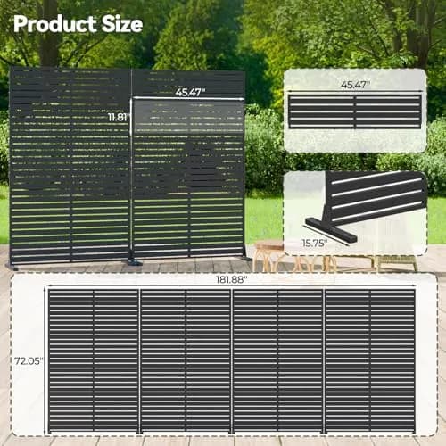 Diyfire Privacy Screen Outdoor 72" HDPE Fence Panel for Patio | Modern Garden Privacy Solution thumbnail 6