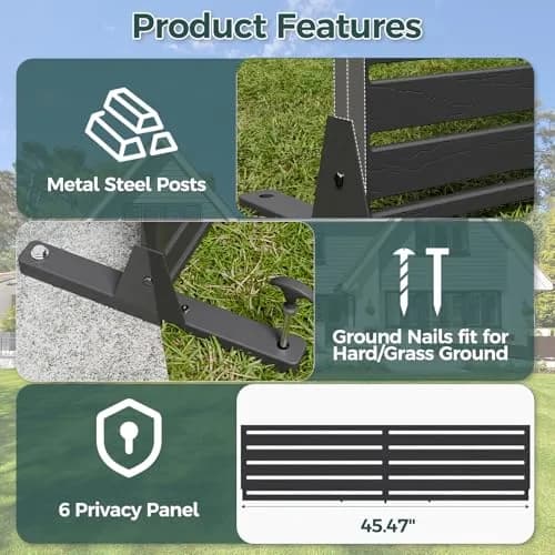 Diyfire Privacy Screen Outdoor 72" HDPE Fence Panel for Patio | Modern Garden Privacy Solution thumbnail 3