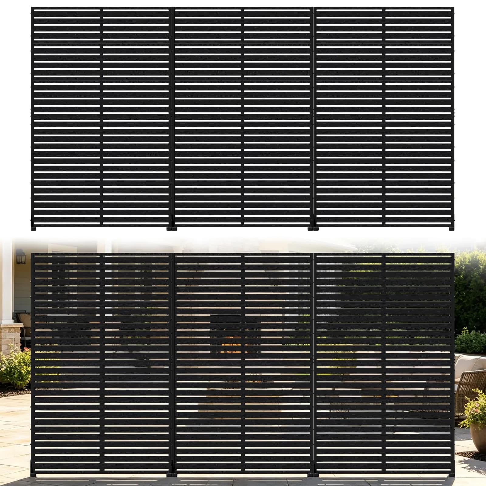 Diyfire Privacy Screen Outdoor 72" HDPE Fence Panel for Patio | Rust-Resistant, Weatherproof, Freestanding